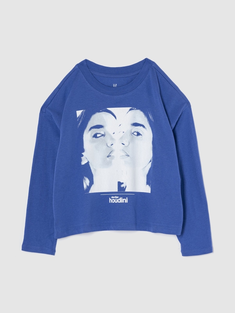 Gap Blue Dua Lipa Oversized Boxy T-Shirt (4-13yrs) - Image 1 of 3