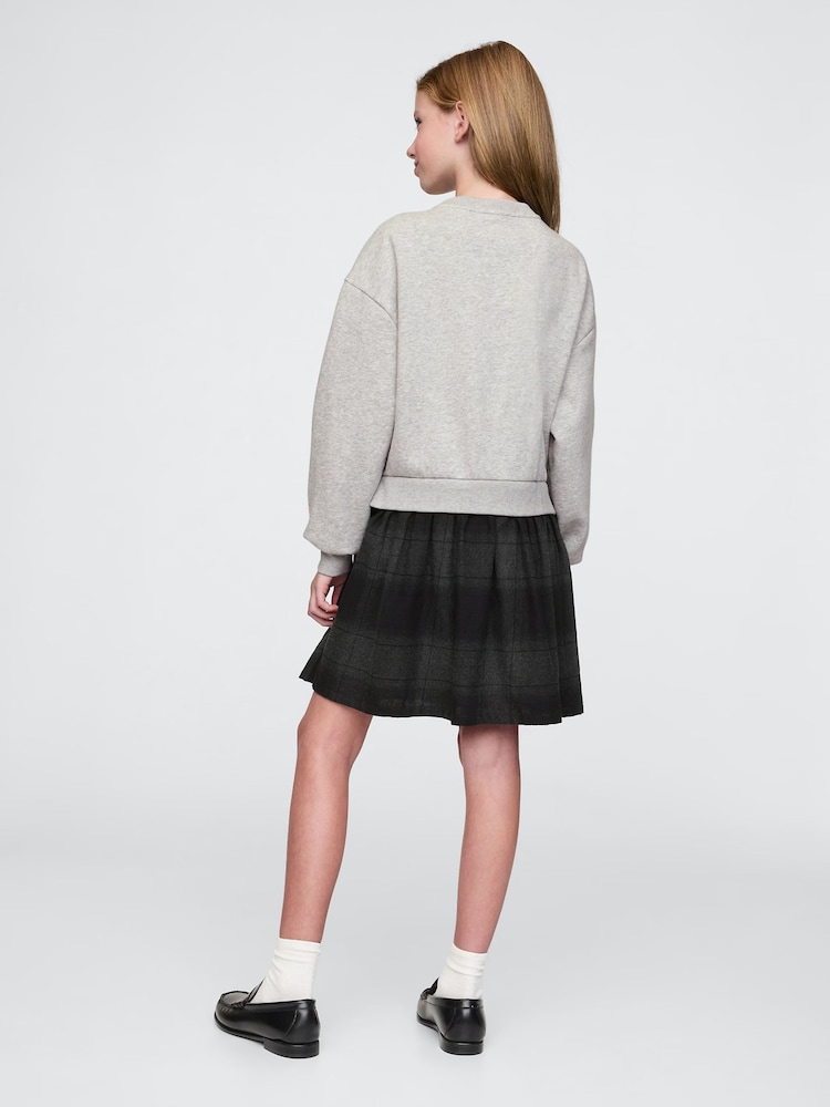 Gap Grey & Black Logo Oversized Vintage Soft Jumper Dress (4-13yrs) - Image 2 of 4