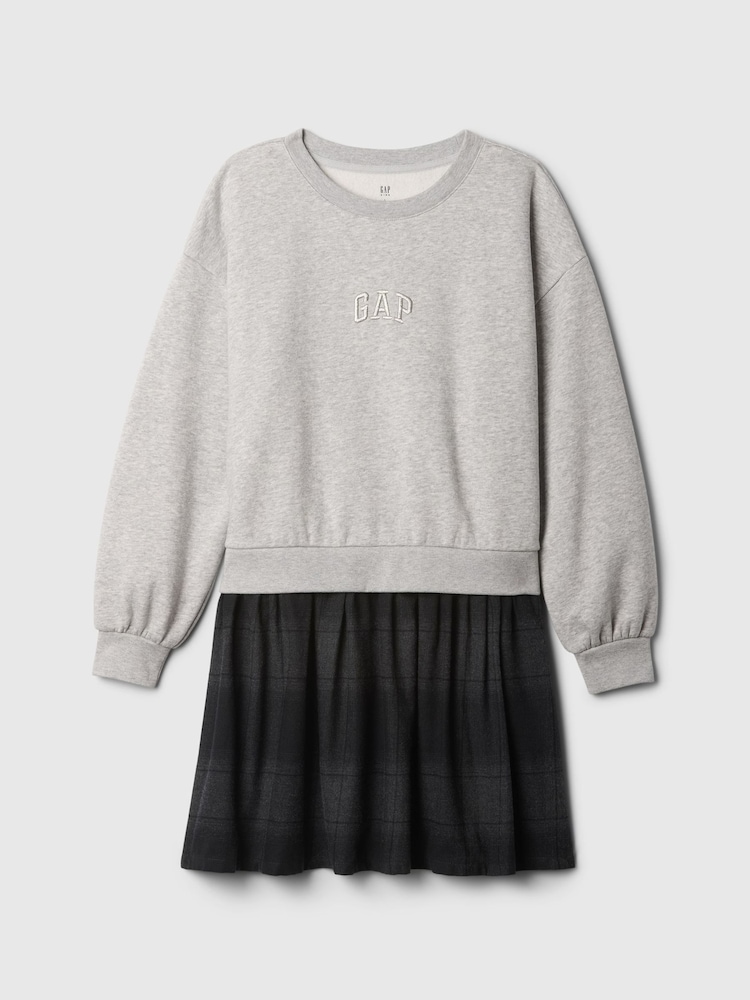 Gap Grey & Black Logo Oversized Vintage Soft Jumper Dress (4-13yrs) - Image 4 of 4