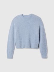 Gap Blue Fuzzy Metallic Crew Neck Jumper - Image 4 of 5