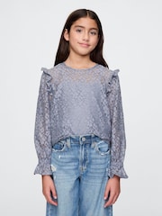 Azul - Gap Ruffle Lace Top (4-13yrs) - Imagen 1 de 5