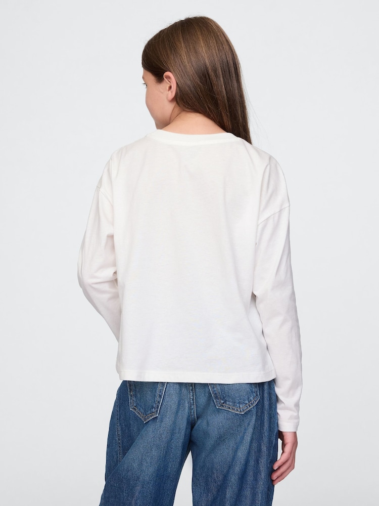 Gap White Selena Gomez Oversized Boxy T-Shirt (4-13yrs) - Image 2 of 5
