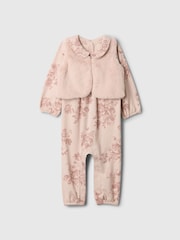 Gap Pink Faux Fur Vest Outfit Set (Newborn-24mths) - Image 1 of 3