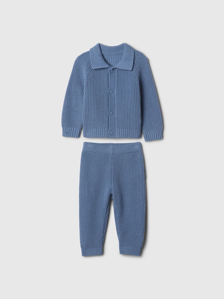 Conjunto de pantalones de chándal y polo de punto de algodón 100 % de Gap (recién nacido - 24 meses) - Imagen 1 de 2
