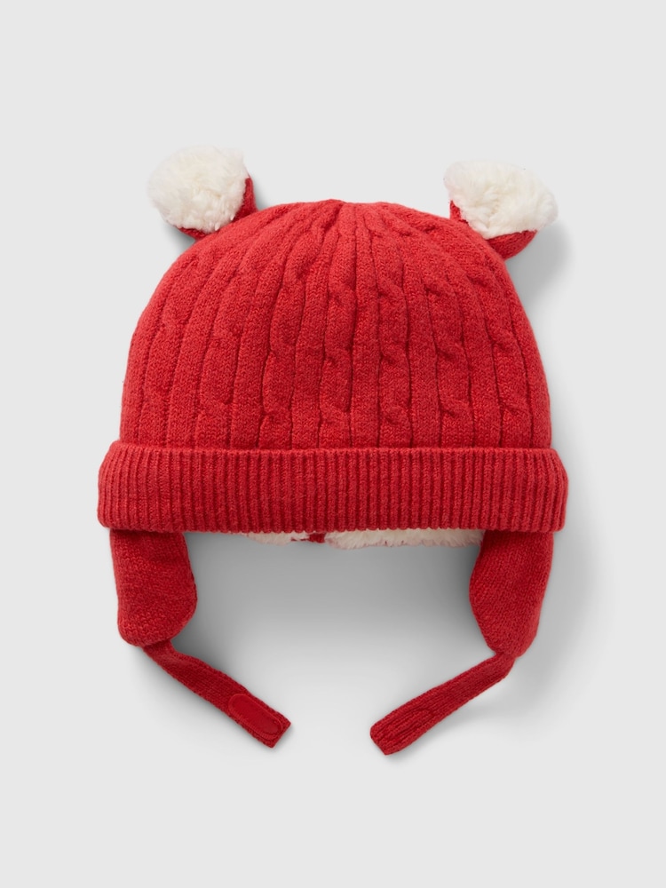 Gap Red CashSoft Sherpa-Lined Beanie (Newborn-24mths) - Image 1 of 1