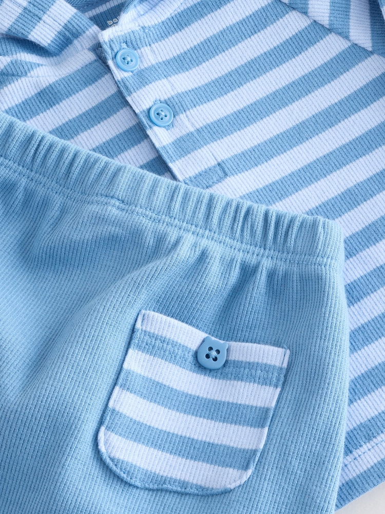 Gap Blue Knit Hoodie  Bottoms Set (Newborn-24mths) - Image 5 of 6