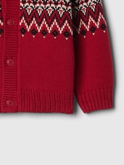 Gap Red Fair Isle Cardigan and Cargo Joggers Set (Newborn-24mths) - Image 3 of 3