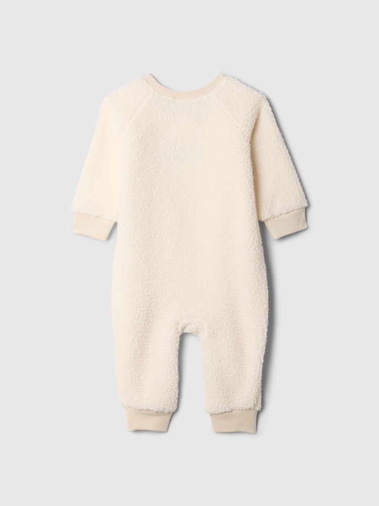 Gap White Logo Sherpa One-Piece (Newborn-24mths) - Image 2 of 3