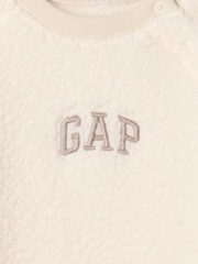 Gap White Logo Sherpa One-Piece (Newborn-24mths) - Image 3 of 3