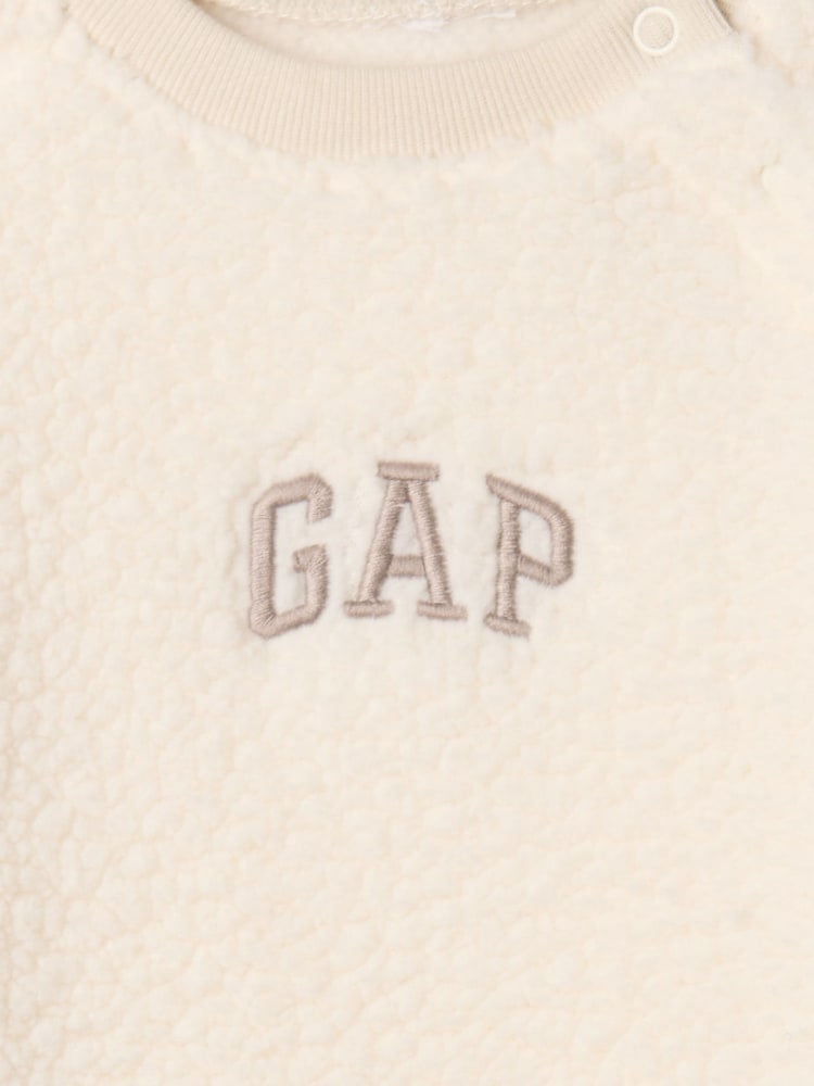 Gap White Logo Sherpa One-Piece (Newborn-24mths) - Image 3 of 3