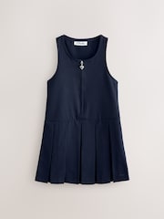 Clarks Navy Girls Zip Front Pleated School Pinafore - Image 1 of 5