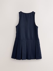 Clarks Navy Girls Zip Front Pleated School Pinafore - Image 2 of 5
