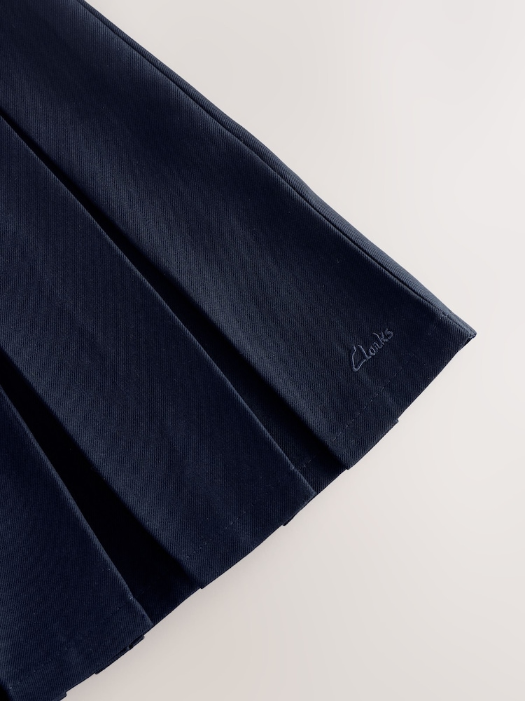 Clarks Navy Zip Front Pleated School Pinafore - Image 6 of 6