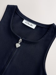 Clarks Navy Zip Front Pleated School Pinafore - Image 9 of 10