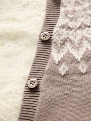 Gap Brown Fair Isle Cardigan & Hat Set (Newborn-24mths) - Image 3 of 3