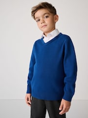 Clarks Blue Unisex Knitted School Jumper - Image 2 of 5