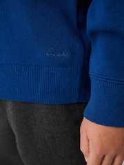 Clarks Blue Unisex Knitted School Jumper - Image 4 of 5
