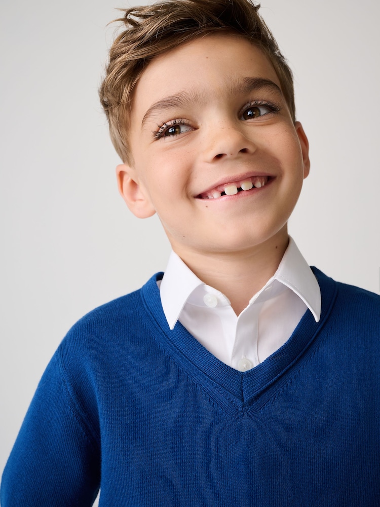 Azul - Clarks Unisex Knitted School Jumper - Imagen 5 de 5 Azul - Clarks Unisex Knitted School Jumper - Imagen 5 de 5
