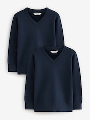 Mornarica - Komplet 2 pletenih šolskih puloverjev Clarks Unisex - Slika 1 iz 5