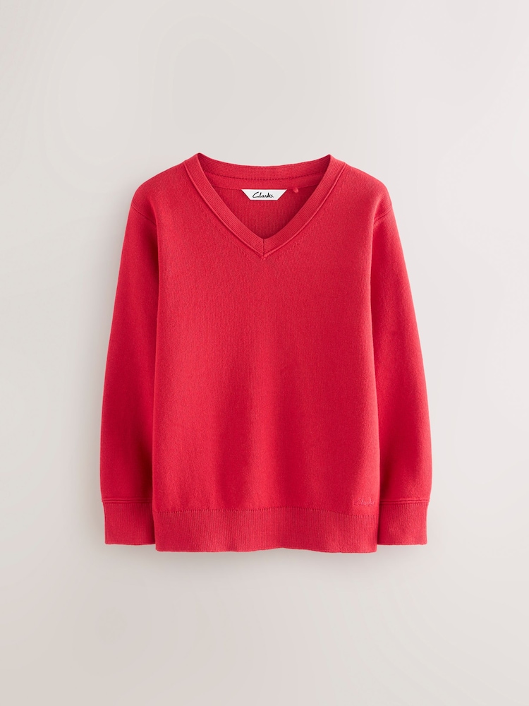 Rojo - Clarks Unisex Knitted School Jumpers 2 Pack - Imagen 2 de 6