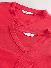 Rojo - Clarks Unisex Knitted School Jumpers 2 Pack - Imagen 6 de 6