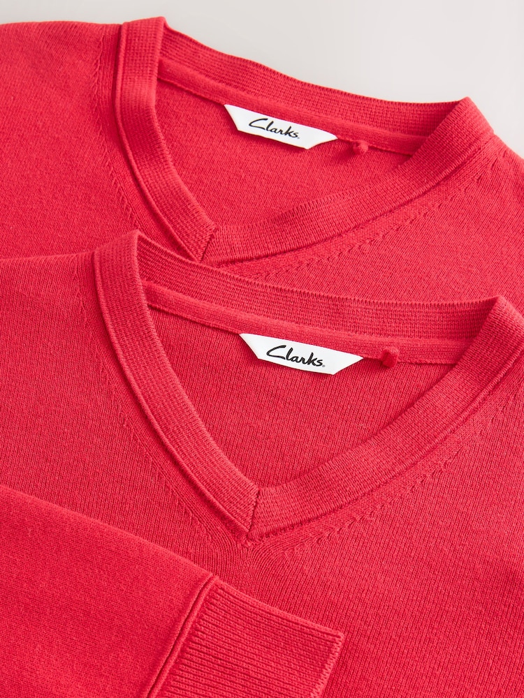 Rojo - Clarks Unisex Knitted School Jumpers 2 Pack - Imagen 6 de 6