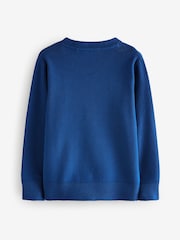 Clarks Blue Unisex Knitted School Jumpers 2 Pack - Image 3 of 5