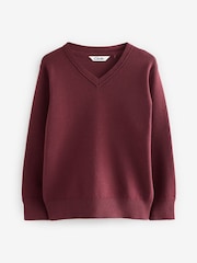 Clarks Burgundy Red Unisex Knitted School Jumpers 2 Pack - Image 2 of 5