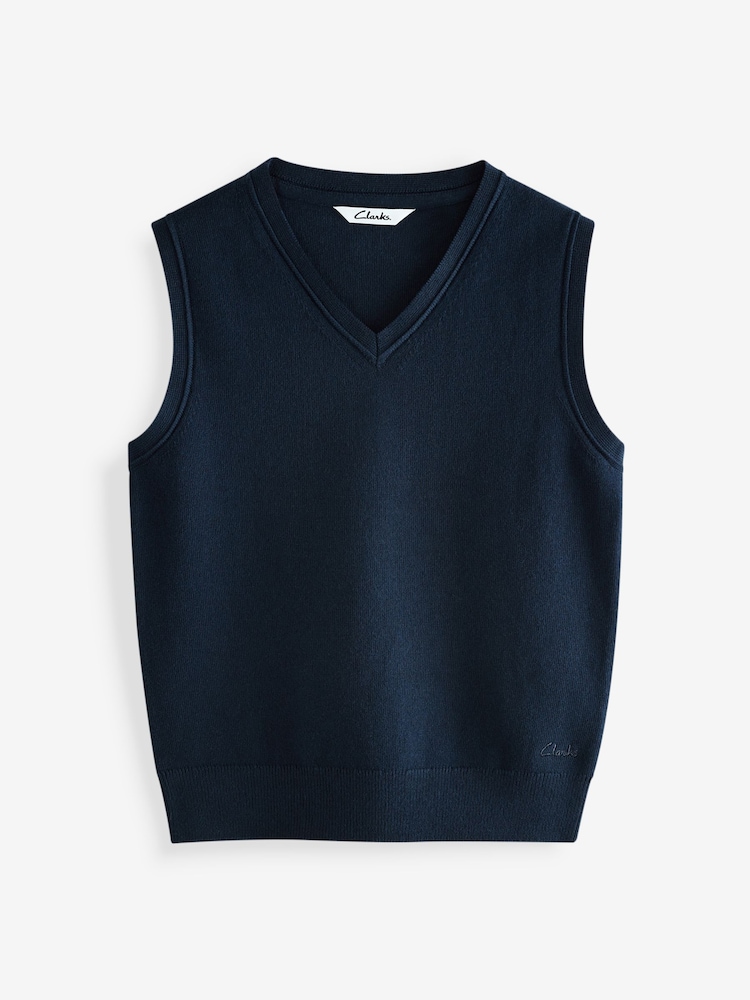 Azul marino - Clarks Unisex Knitted School Tank Top - Imagen 1 de 4 Azul marino - Clarks Unisex Knitted School Tank Top - Imagen 1 de 4