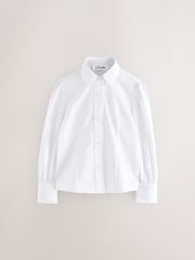 Clarks White Girls Fitted Long Sleeve School Shirts 3 Pack - Image 2 of 5