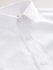 Clarks White Girls Fitted Long Sleeve School Shirts 3 Pack - Image 4 of 5