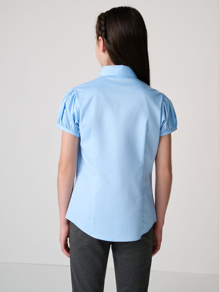 Clarks Blue Girls Fitted Short Sleeve School Shirt - Image 2 of 15