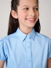 Clarks Blue Girls Fitted Short Sleeve School Shirt - Image 6 of 15