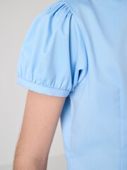 Clarks Blue Girls Fitted Short Sleeve School Shirt - Image 8 of 15
