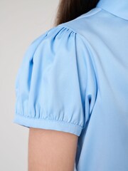 Clarks Blue Girls Fitted Short Sleeve School Shirt - Image 9 of 15