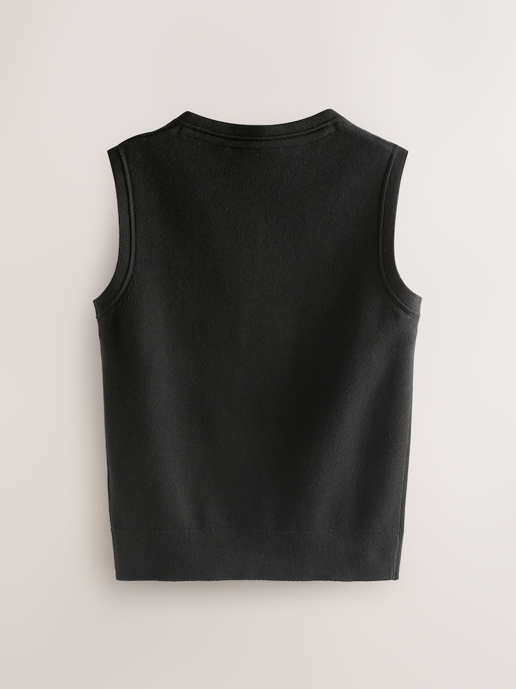 Clarks Black Unisex Knitted School Tank Top - Image 2 of 5