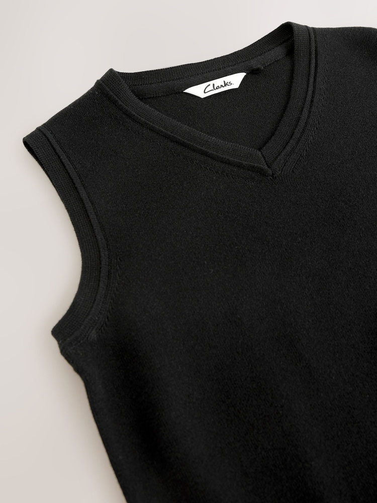 Clarks Black Unisex Knitted School Tank Top - Image 5 of 5