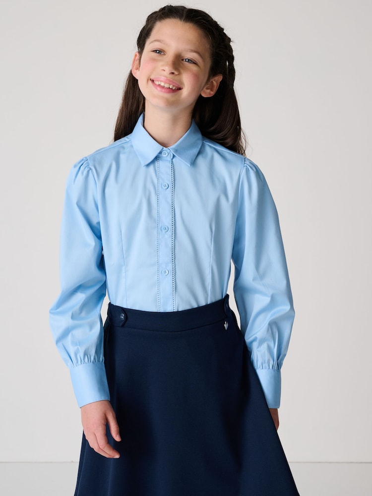 Blau - Clarks Fitted Long Sleeve School Shirt - Bild 1 von 14 Blau - Clarks Fitted Long Sleeve School Shirt - Bild 1 von 14