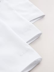 Clarks White Girls Fitted Short Sleeve School Shirts 3 Pack - Image 6 of 6