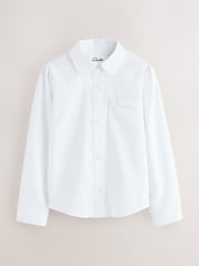 Clarks White Bow Long Sleeve School Shirts 3 Pack - Image 2 of 11