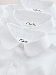 Clarks White Bow Long Sleeve School Shirts 3 Pack - Image 4 of 11
