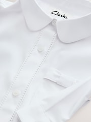 Clarks White Bow Long Sleeve School Shirts 3 Pack - Image 7 of 11