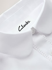 Clarks White Bow Long Sleeve School Shirts 3 Pack - Image 8 of 11