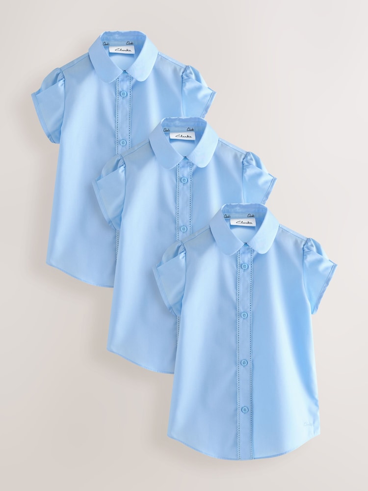 Clarks Girls Short Sleeve School Shirts 3 Pack - Imagen 1 de 8 Clarks Girls Short Sleeve School Shirts 3 Pack - Imagen 1 de 8