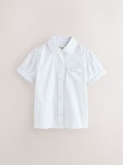 Clarks White Bow Short Sleeve School Shirts 3 Pack - Image 2 of 9