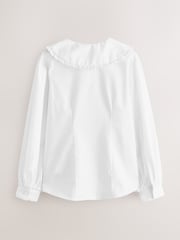 Clarks White Collared Long Sleeve School Shirts 2 Pack - Image 3 of 5
