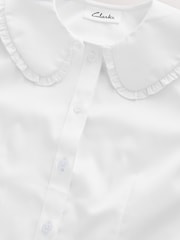 Clarks White Collared Long Sleeve School Shirts 2 Pack - Image 4 of 5