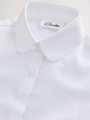 Clarks White Frill Long Sleeve School Shirts 2 Pack - Image 4 of 6