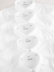 Clarks White Girls Long Sleeve School Shirts 5 Pack - Image 8 of 9
