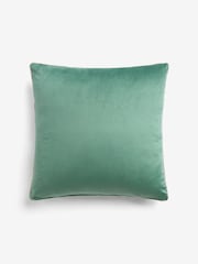 Sage Green 59 x 59cm Matte Velvet Contrast Pipe Cushion - Image 4 of 5